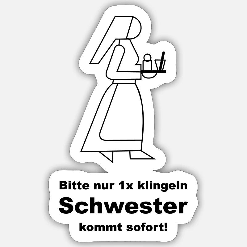 Krankenschwester - Sticker Größe S (10 x 10 cm) - Mattweiß