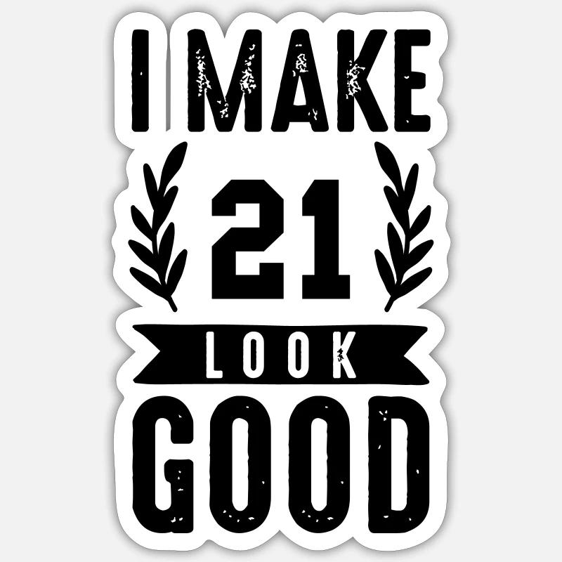 Belle apparence 21 - Sticker taille S (10 x 10 cm) - blanc mat