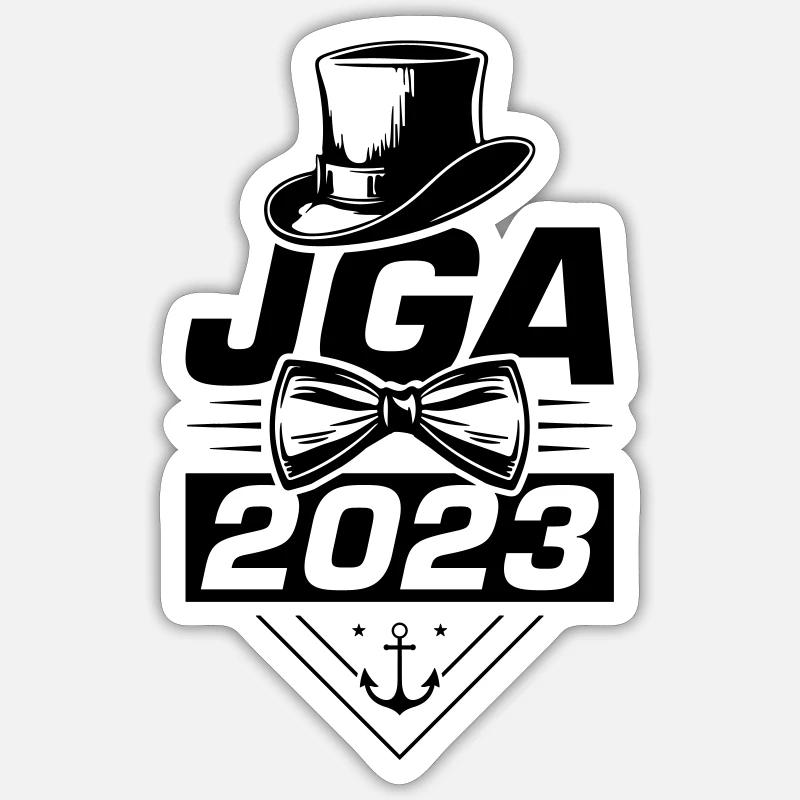 Jga 2023 Junggesellenabschied - Sticker Größe S (10 x 10 cm) - Mattweiß