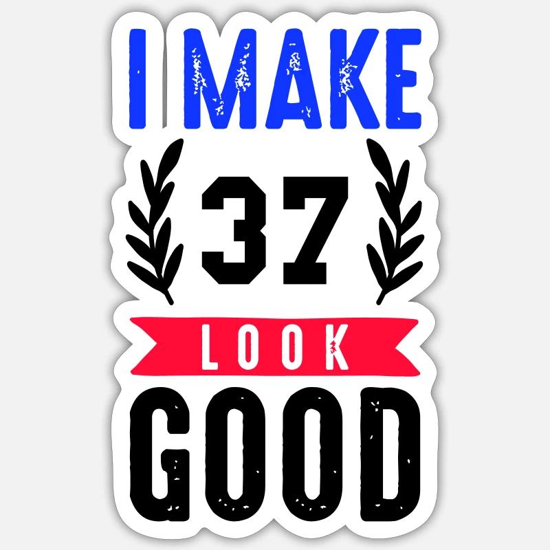 look good 37 - Sticker Größe S (10 x 10 cm) - Mattweiß