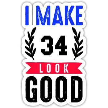 look good 34 - Sticker Größe S (10 x 10 cm) - Mattweiß - Vorne