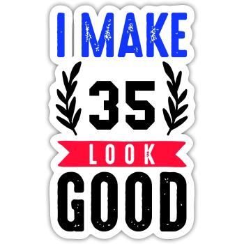 look good 35 - Sticker Größe S (10 x 10 cm) - Mattweiß - Vorne