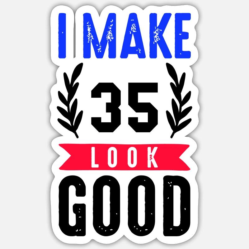 look good 35 - Sticker size S (10 x 10 cm) - white matte