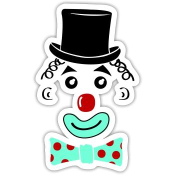 clown smile - Sticker Größe S (10 x 10 cm) - Mattweiß - Vorne