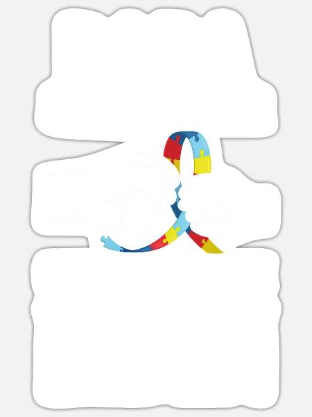 Papa Und Tochter Autismus Vater Autist Autisten - Sticker Größe S (10 x 10 cm) - Mattweiß