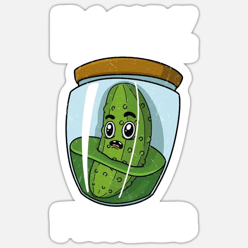pickling cucumbers saying eating vegetables - Sticker size S (10 x 10 cm) - white matte