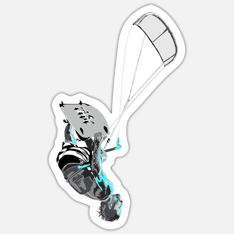 Kiteboarder 1 - Sticker size S (10 x 10 cm) - white matte
