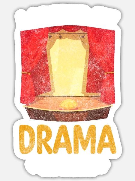 Schauspieler Regie Musical Kulisse - Sticker Größe S (10 x 10 cm) - Mattweiß