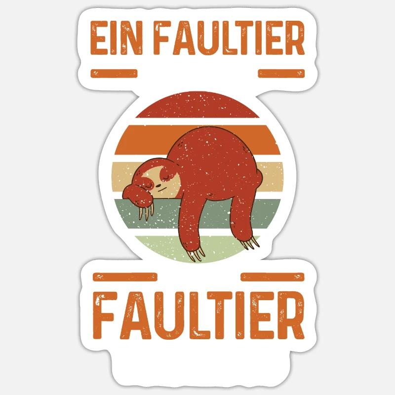 Faultier - Sticker Größe S (10 x 10 cm) - Mattweiß
