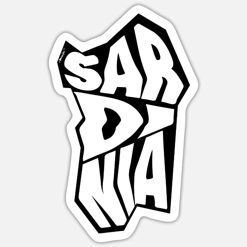 Sardaigne déformée Sticker taille S (10 x 10 cm)