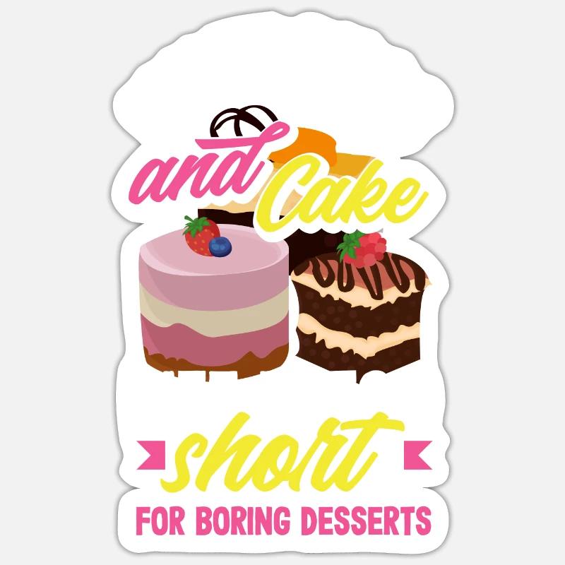 Mukbang et gâteau - Sticker taille S (10 x 10 cm) - blanc mat