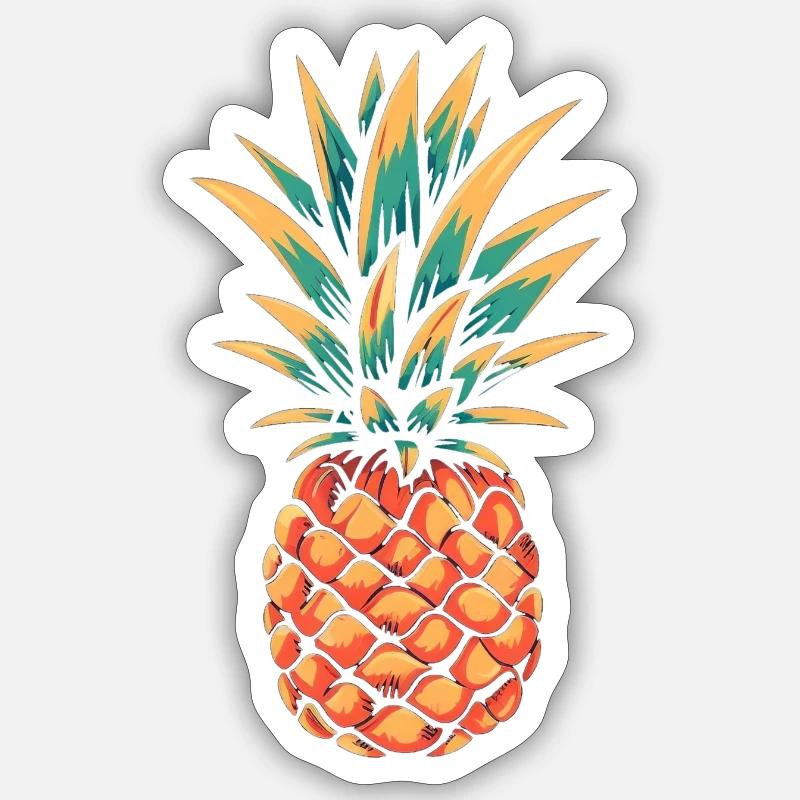 Ananas - Sticker taille S (10 x 10 cm) - blanc mat