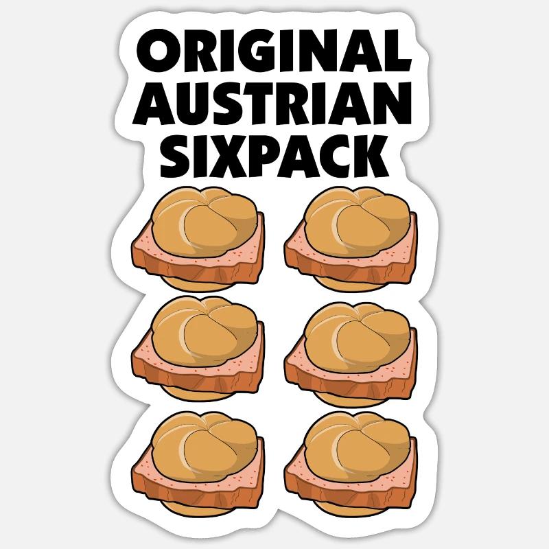 original austrian Sixpack - Sechsertragerl - Sticker Größe S (10 x 10 cm) - Mattweiß