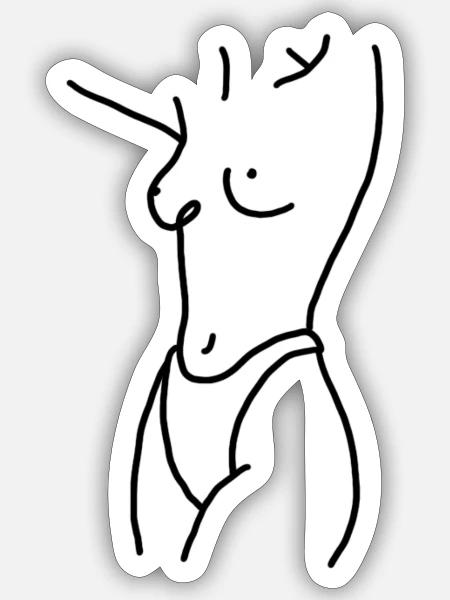 Kontur „Nackte Frau“ - Sticker Größe S (10 x 10 cm) - Mattweiß
