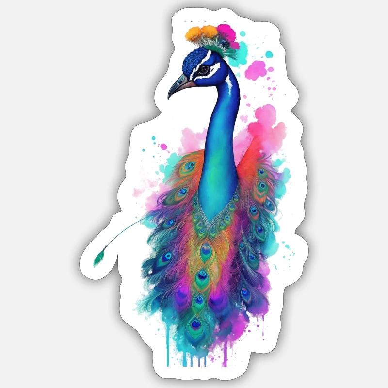 Peacock - Sticker size S (10 x 10 cm) - white matte