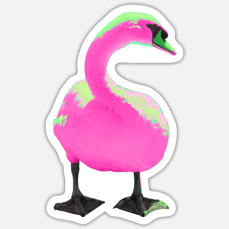 Swan - Sticker size S (10 x 10 cm) - white matte