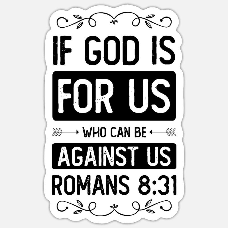 Dieu est pour nous - Sticker taille S (10 x 10 cm) - blanc mat