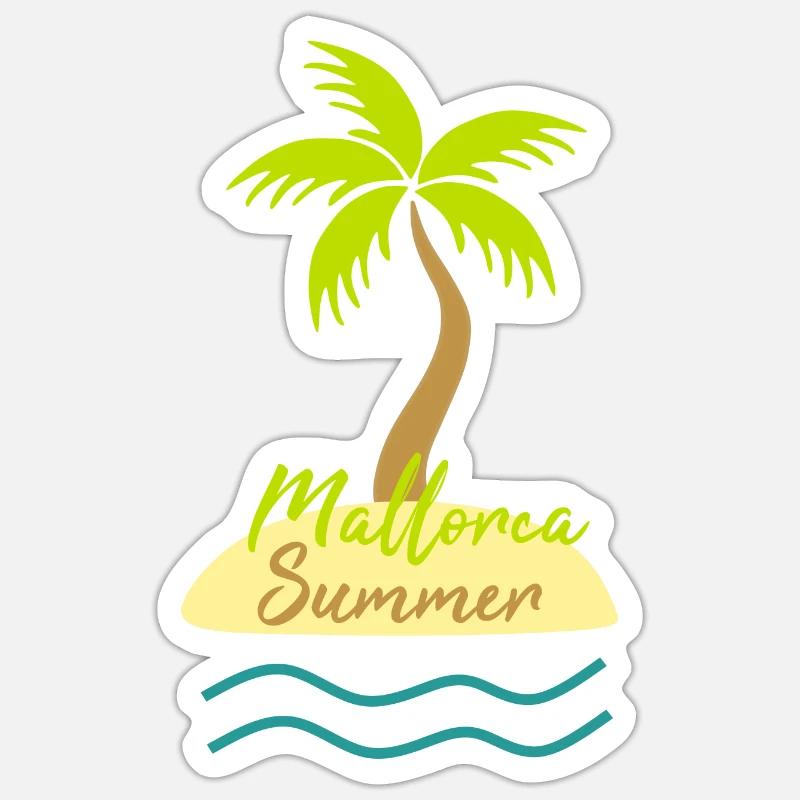 Majorque été - Sticker taille S (10 x 10 cm) - blanc mat