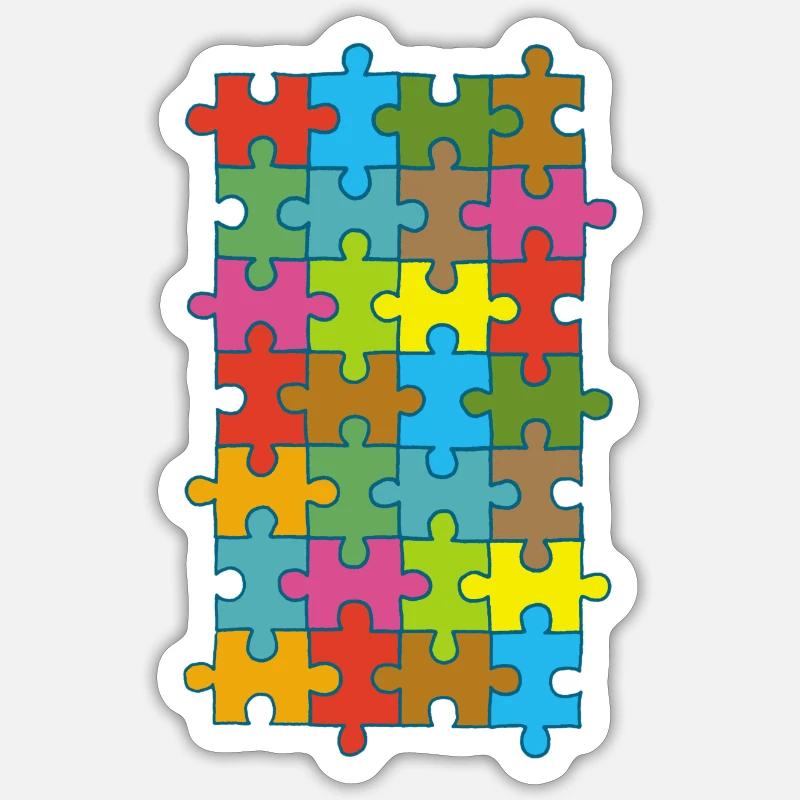 Puzzle multicolore Adesivo