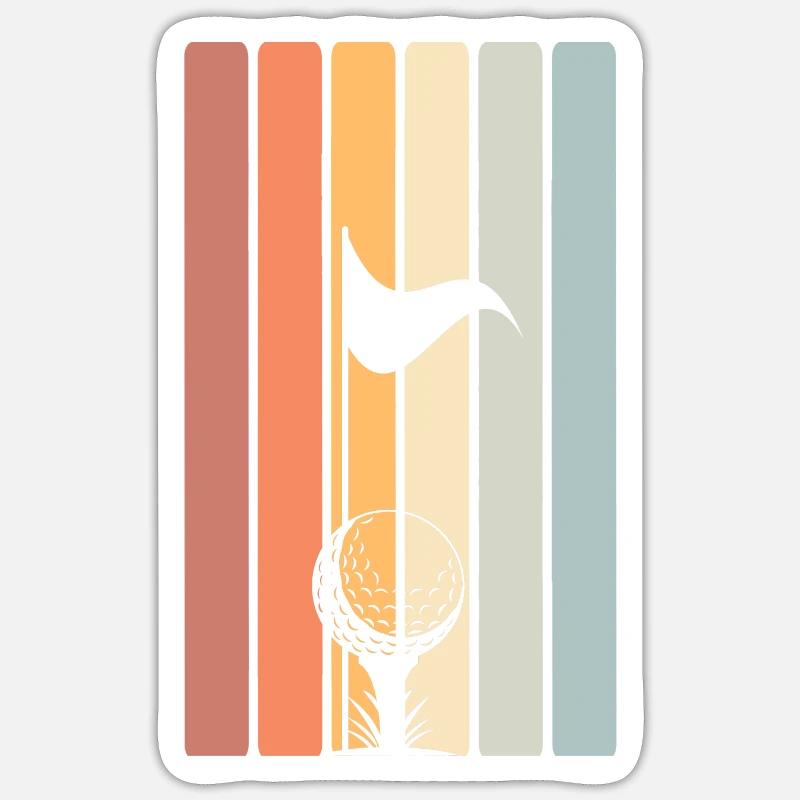 Golf Golfeur - Sticker taille S (10 x 10 cm) - blanc mat