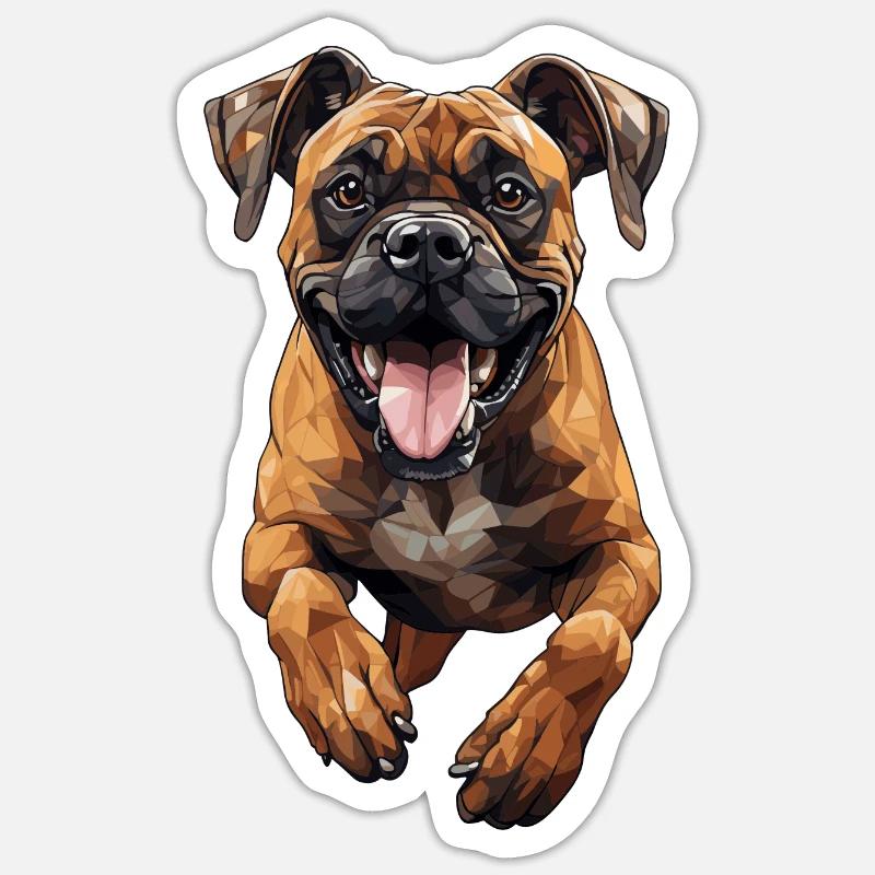 Boxer dans la conception de polygones de saut Sticker taille S (10 x 10 cm)