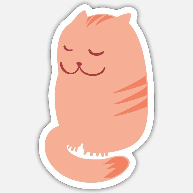 Katze - Sticker Größe S (10 x 10 cm) - Mattweiß