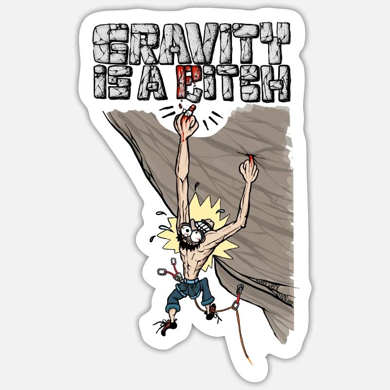 T-shirt Gravity Climbing - Sticker taille S (10 x 10 cm) - blanc mat