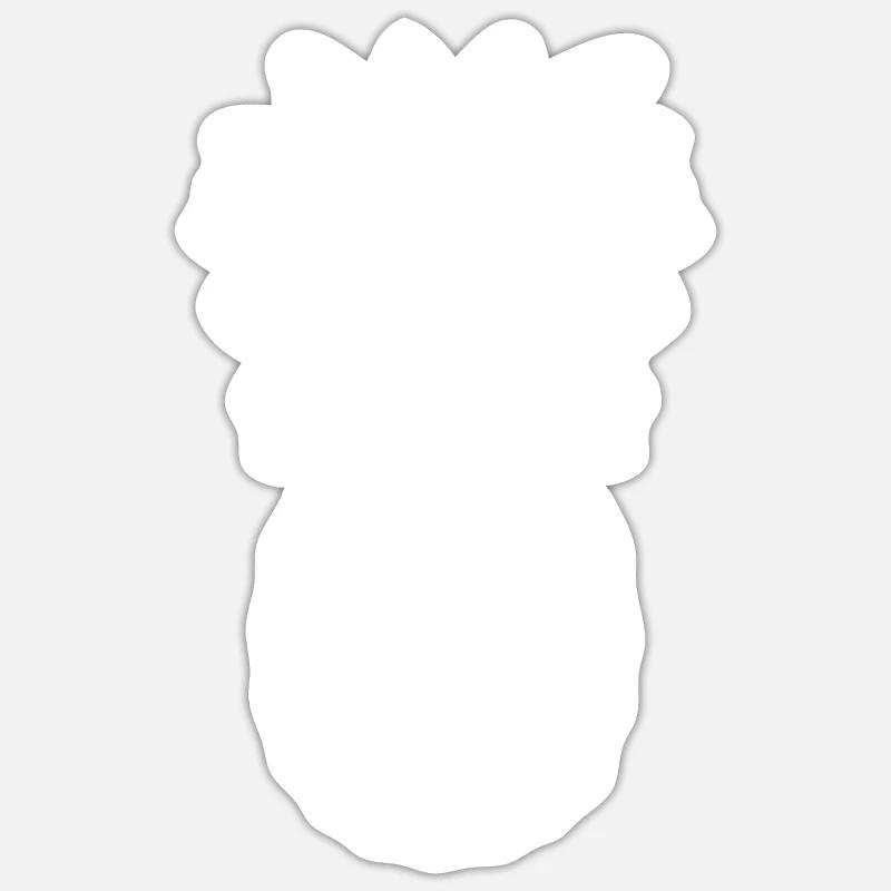 Ananas - Sticker taille S (10 x 10 cm) - blanc mat