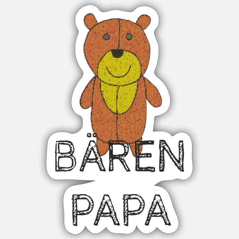 PAPA OURS - Sticker taille S (10 x 10 cm) - blanc mat