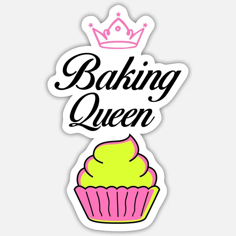 baking queen - Sticker Größe S (10 x 10 cm) - Mattweiß