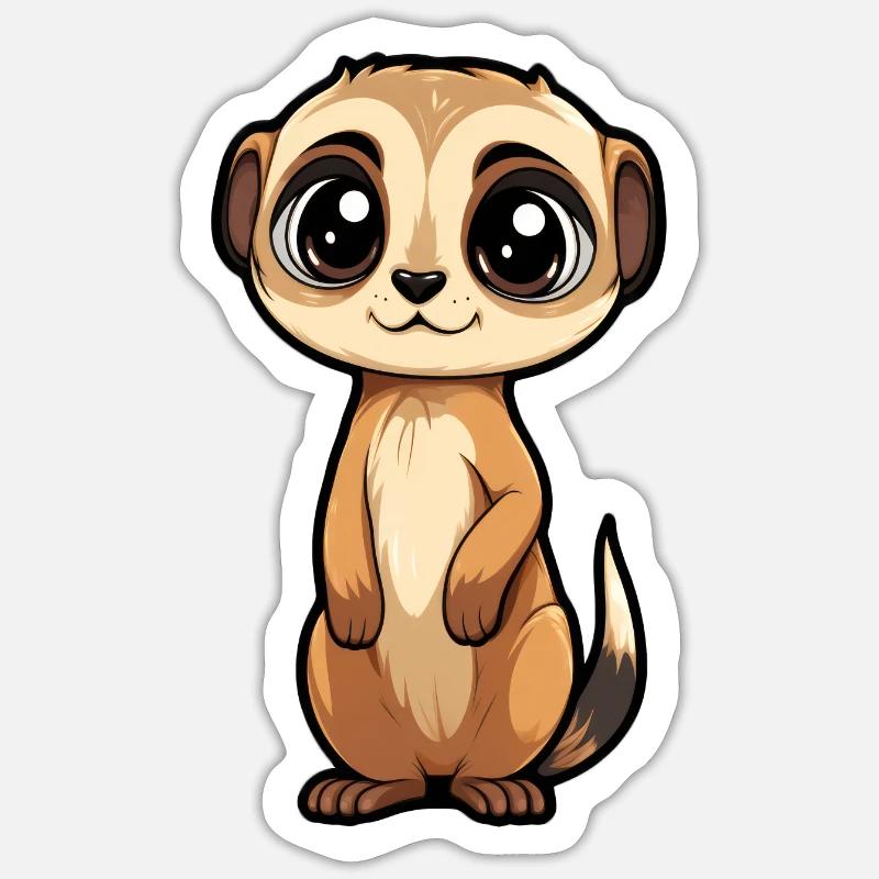Suricate - Sticker taille S (10 x 10 cm) - blanc mat