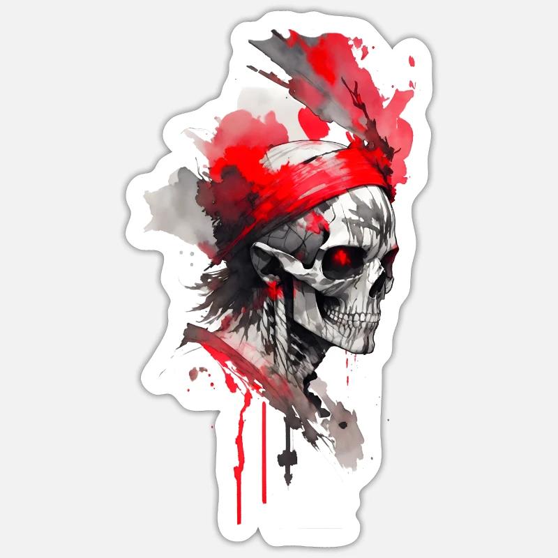 Dämon - Sticker Größe S (10 x 10 cm) - Mattweiß