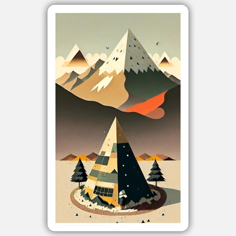 Mountain - Sticker size S (10 x 10 cm) - white matte