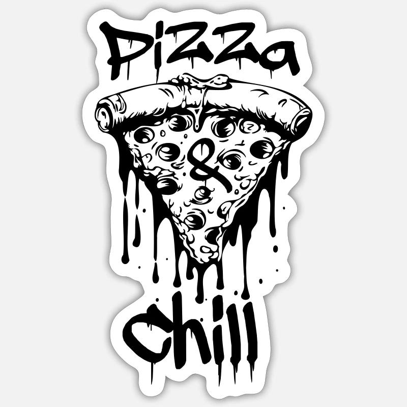 Pizza & Chill Sticker Größe S (10 x 10 cm)