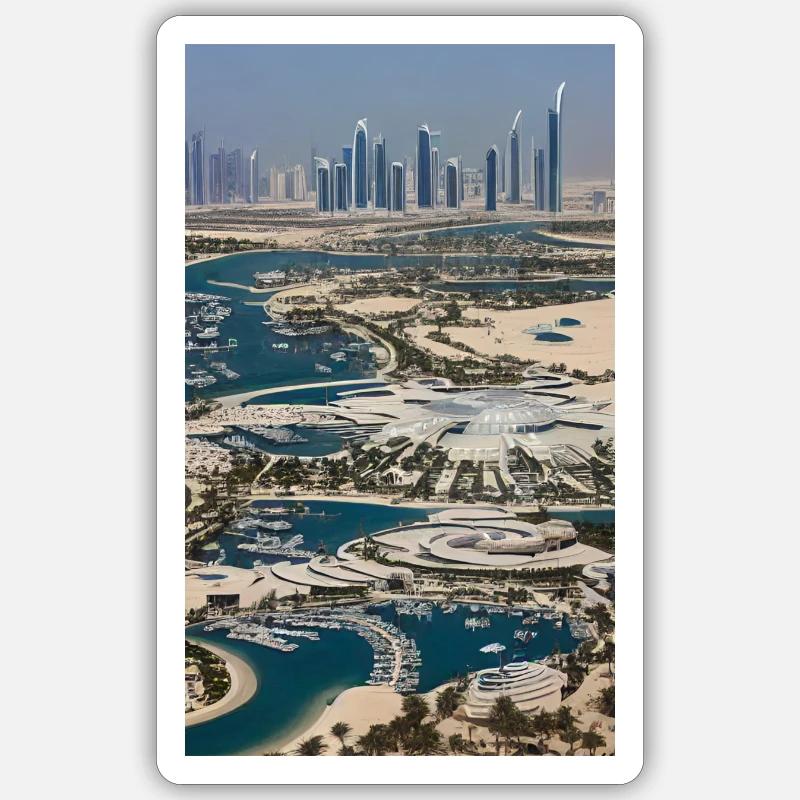 abu dhabi Abou Dabi - Sticker taille S (10 x 10 cm) - blanc mat