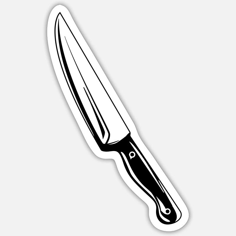 messer - Sticker Größe S (10 x 10 cm) - Mattweiß
