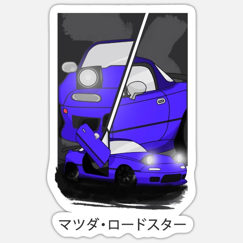 CAR COMIC BLUE Sticker size S (10 x 10 cm)