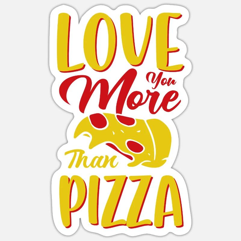 Pizza - Sticker taille S (10 x 10 cm) - blanc mat