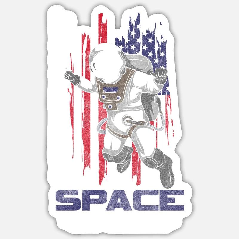 Astronaute Spaceflight Weightless Galaxy - Sticker taille S (10 x 10 cm) - blanc mat