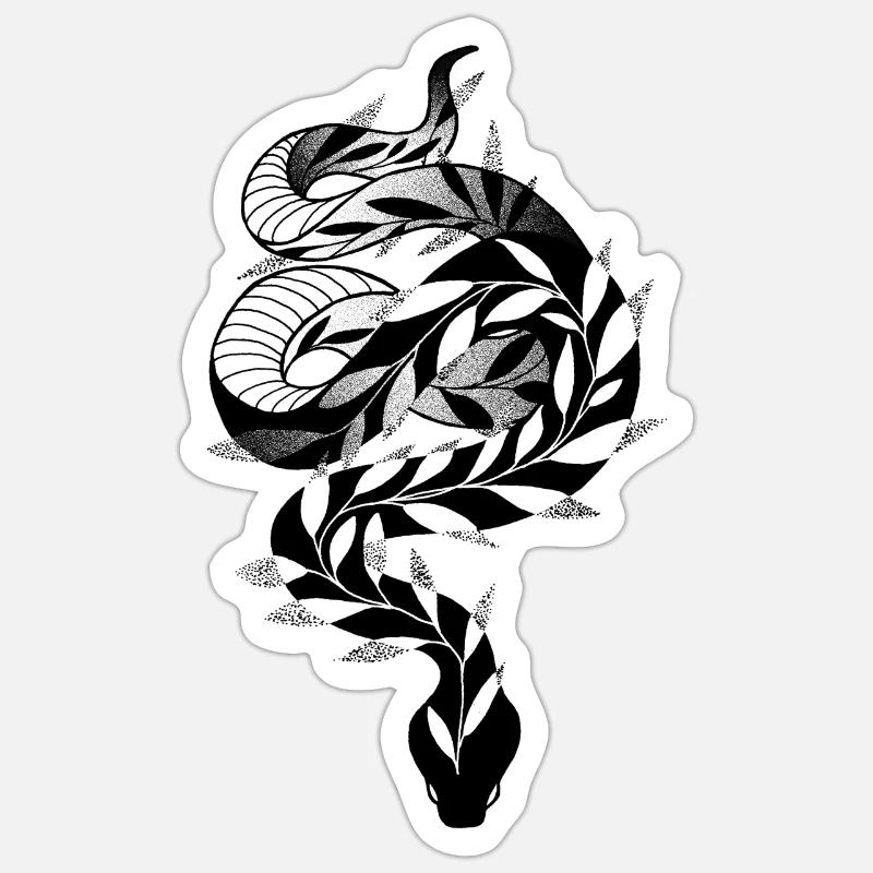 Serpent - Sticker taille S (10 x 10 cm) - blanc mat