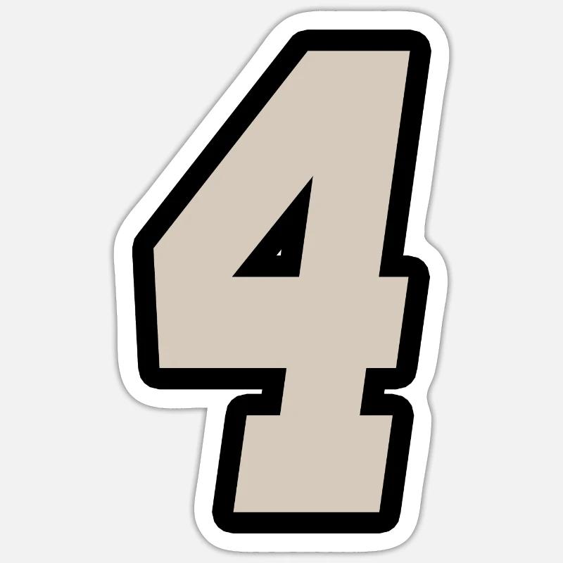 Nummer vier 4 Sticker Größe S (10 x 10 cm)