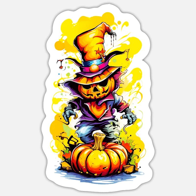 Jack o Lantern 03 - Sticker size S (10 x 10 cm) - white matte