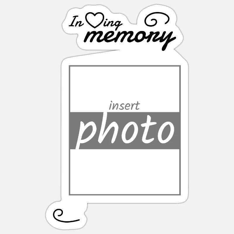 In Erinnerung an - eigenes Bild einfügen - Sticker Größe S (10 x 10 cm) - Mattweiß
