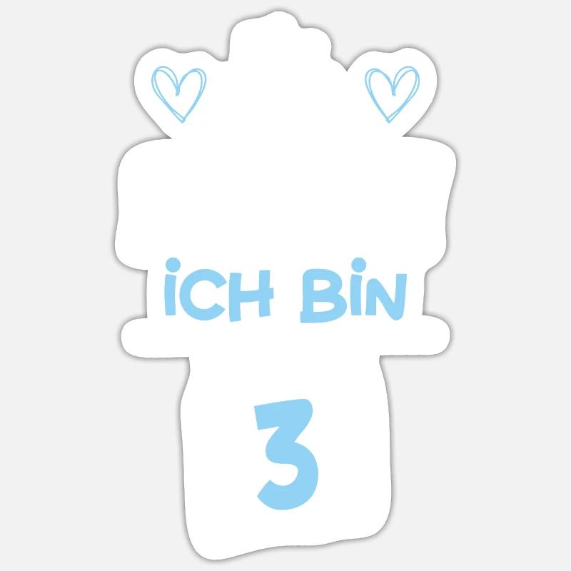 Bääm Ich Bin 3 Traktor - Sticker Größe S (10 x 10 cm) - Mattweiß