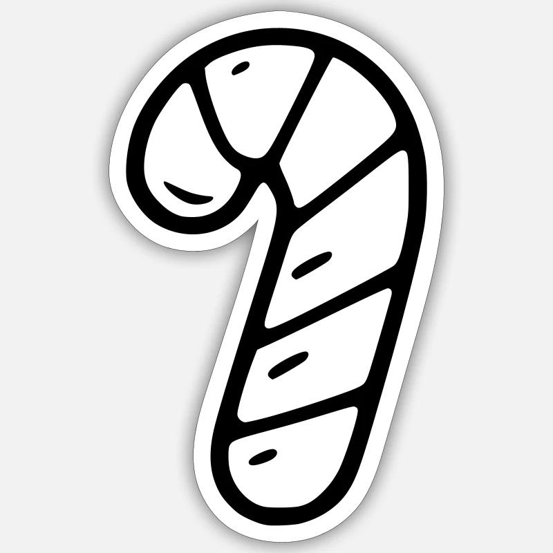 Candy cane - Sticker size S (10 x 10 cm) - white matte