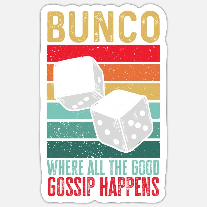 Bunco Dice Game - Sticker size S (10 x 10 cm) - white matte