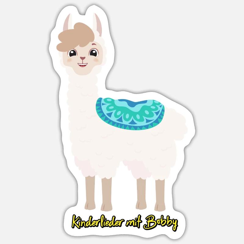 Kinderlieder mit Bobby - Sticker Größe S (10 x 10 cm) - Mattweiß