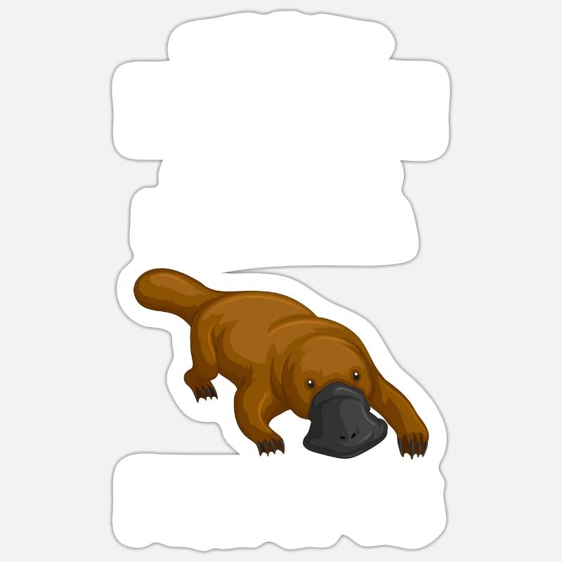 This is My Human Costume Im a Really Platypus - Sticker taille S (10 x 10 cm) - blanc mat