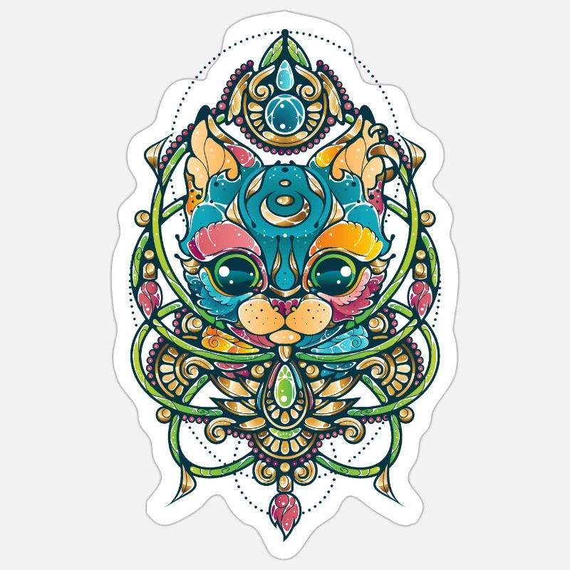Mystical Cat - Sticker size S (10 x 10 cm) - white matte