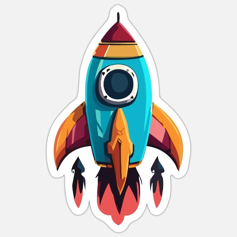 Rocket - Sticker size S (10 x 10 cm) - white matte